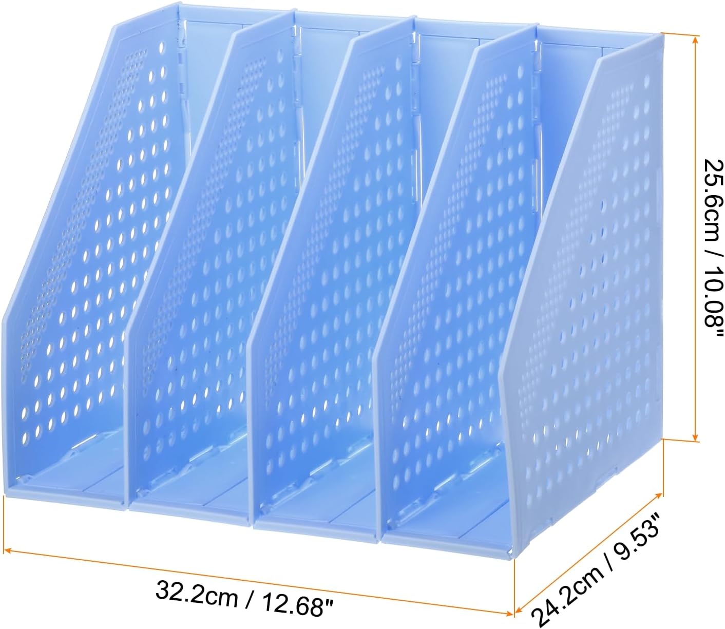 PATIKIL Soporte plegable para archivadores, 4 compartimentos verticales, organizador de escritorio resistente para oficina, libros, organización de