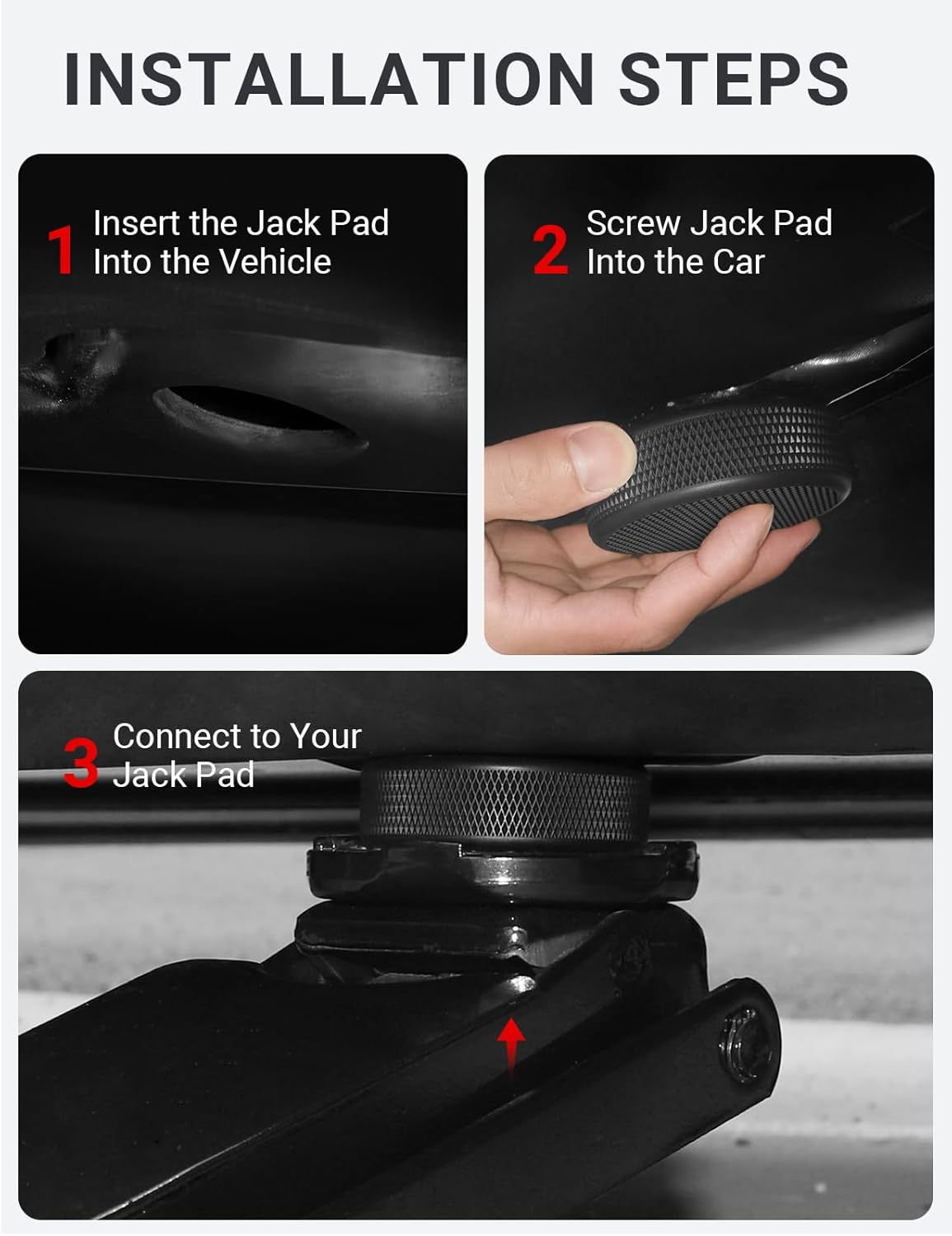 BASENOR Tesla Pucks, herramienta adaptadora de almohadilla elevadora con material TPE accesorios para proteger y chasis, se adapta a Tesla Model