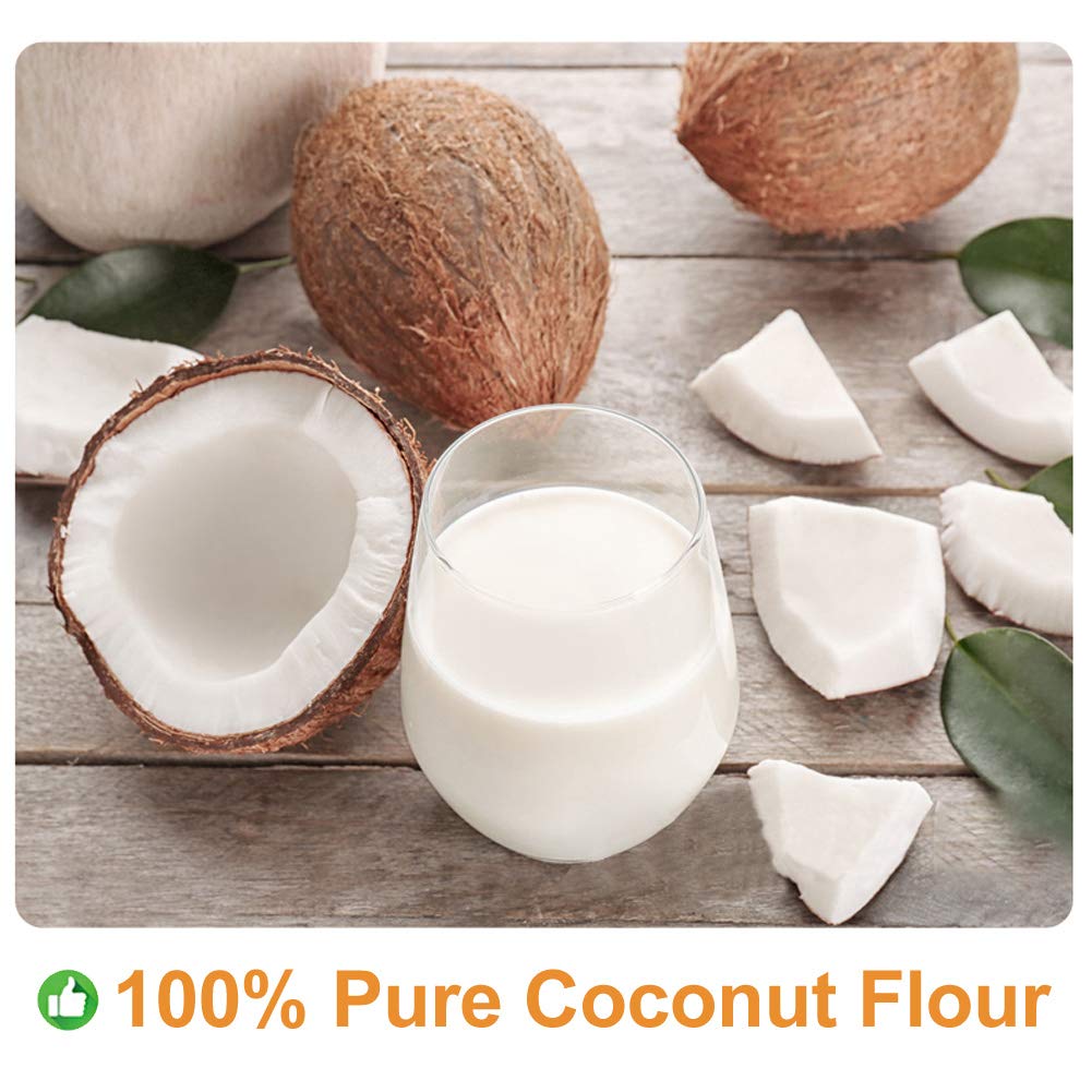 Plant Gift Polvo de coco 100% puro, polvo natural, gran sabor para bebidas, batidos, yogur, hornear, galletas, pasteles y bebidas, polvo sin OMG,