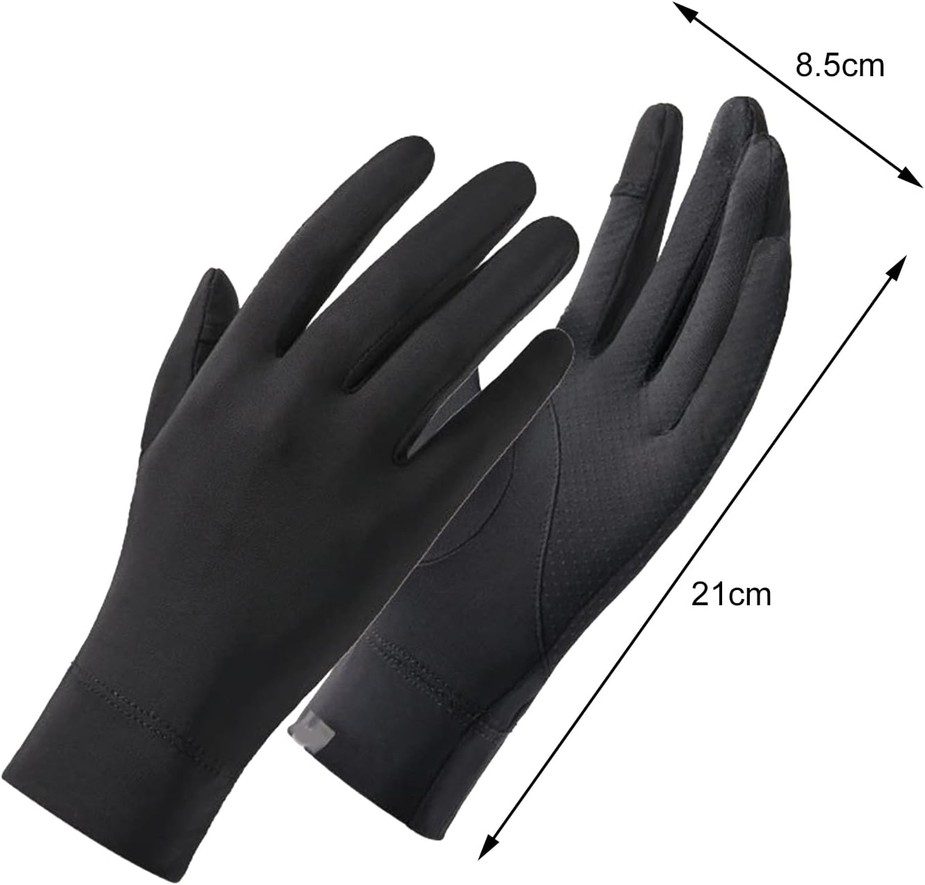 1 par de guantes de verano antideslizantes de silicona con apertura en la punta de los dedos, con logotipo impreso Suncreen Ice Silk Guantes finos