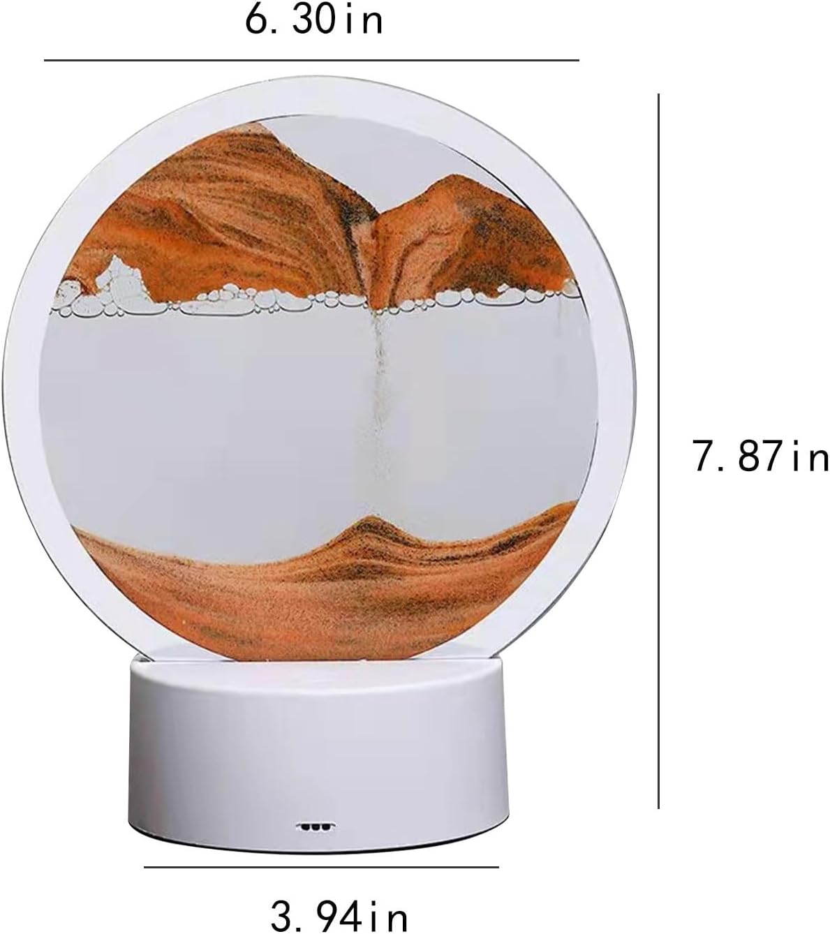 Lámpara de mesa USB de arena movediza de 0.5 fl oz, lámpara de mesa tridimensional de pintura de arena, luz ambiental decorativa de reloj de arena