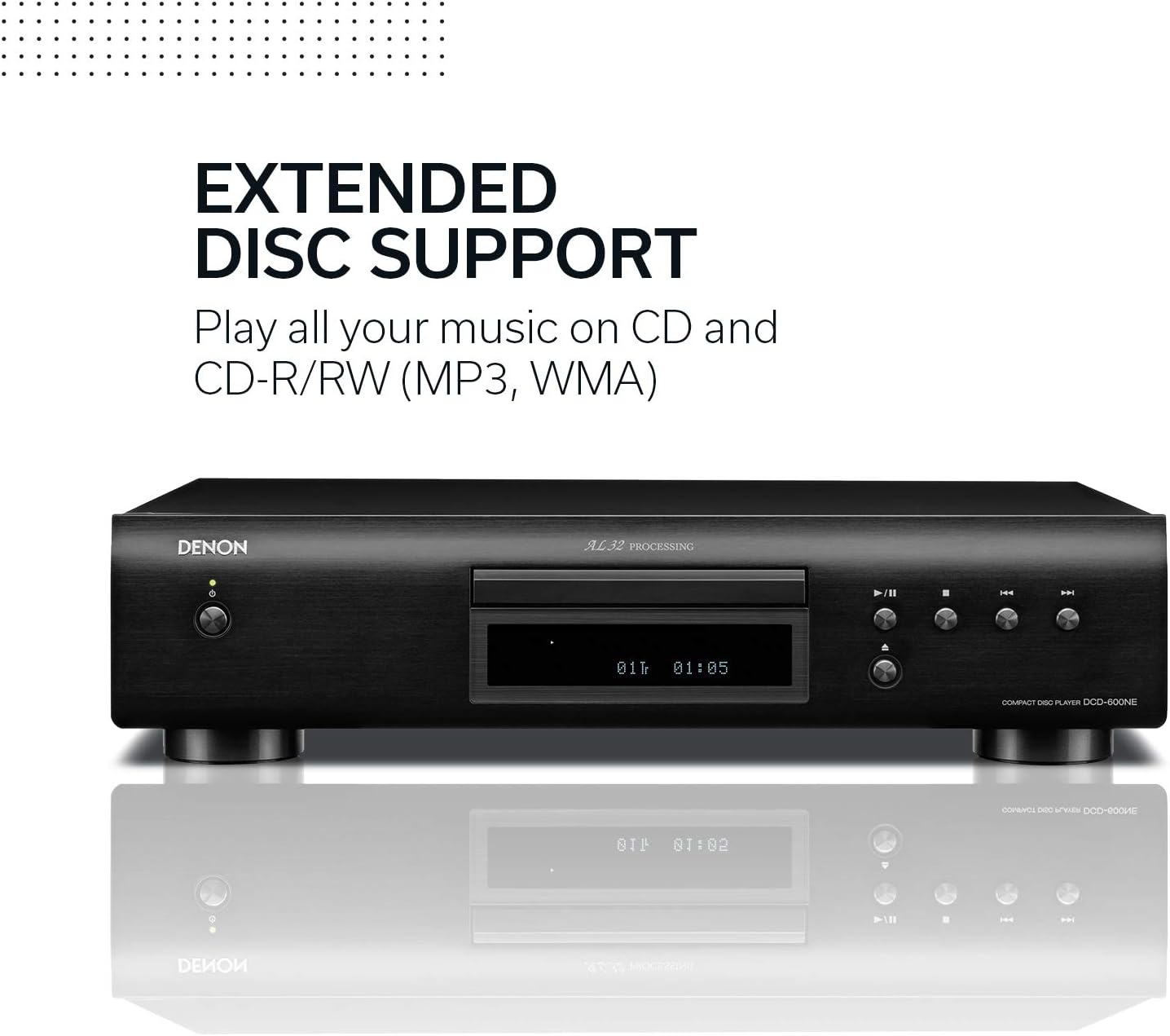 Denon Tocadiscos analógicos semiautomáticos DP-450USB  Salida USB para grabación, negro y reproductor de CD compacto DCD-600NE en un diseño