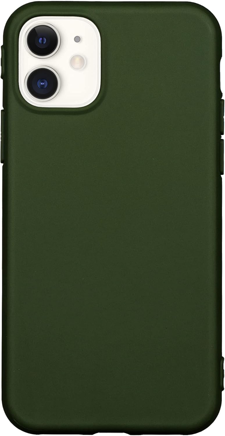 Funda mate para iPhone 11, protección completa contra caídas, a prueba de polvo, verde militar, verde bosque, cubierta delgada de color sólido,