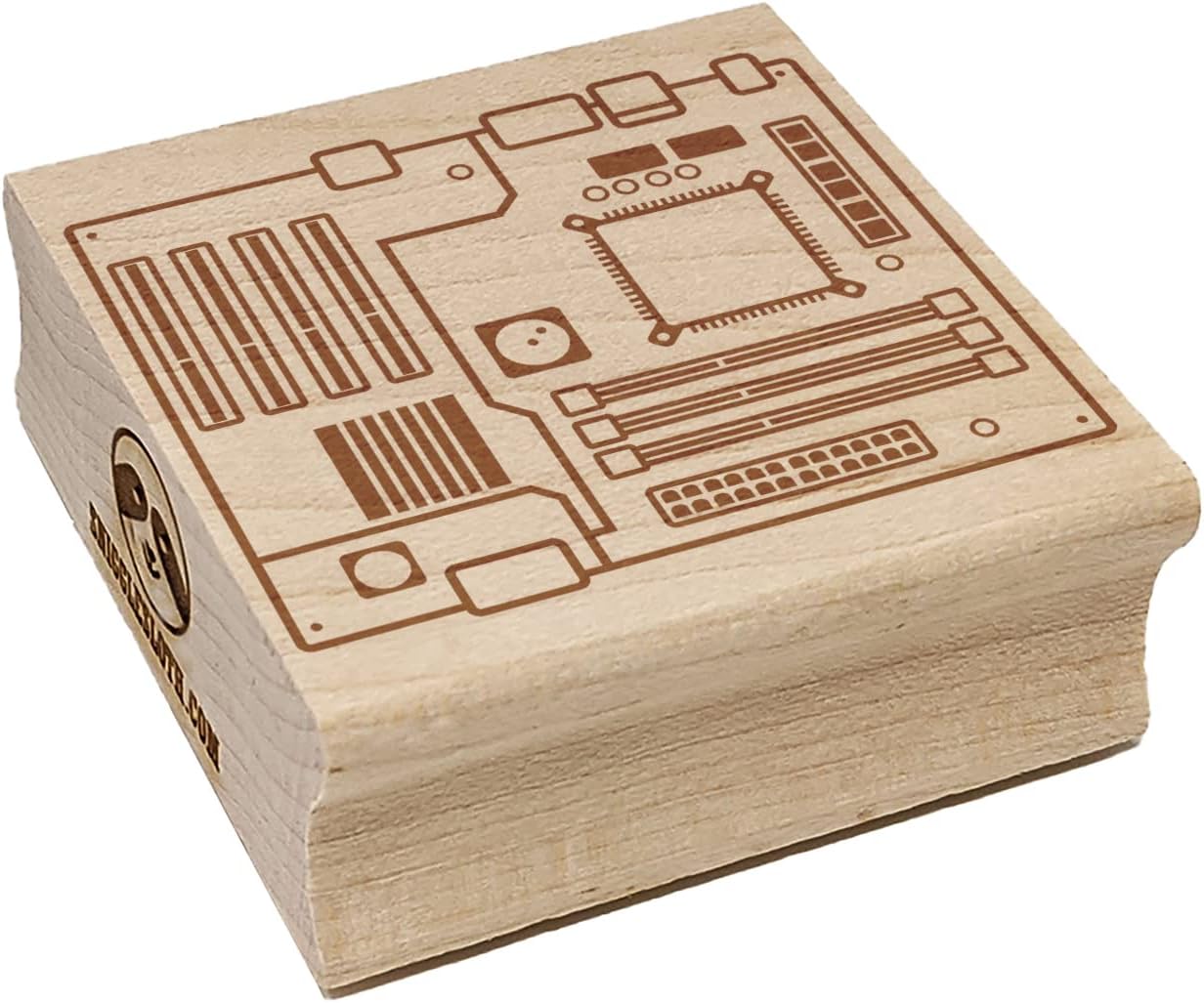 Placa de circuito de placa base para computadora, sello de goma cuadrado para estampado de manualidades, 1.25 pulgadas, pequeño
