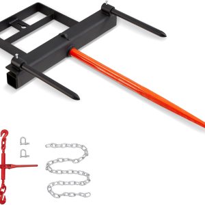 VEVOR Lanza de heno de 39 pulgadas, lanzas de bala con capacidad de carga de 1600 libras, accesorio de cubo de tractor con 2 lanzas estabilizadoras VEVOR Lanza de heno de 39 pulgadas, lanzas de bala con capacidad de carga de 1600 libras, accesorio de cubo de tractor con 2 lanzas estabilizadoras