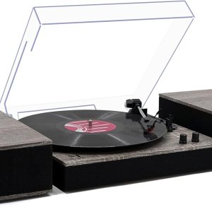 MPK – Tocadiscos Bluetooth, sistema de alta fidelidad con altavoces de estantería, tocadiscos de vinilo de 3 velocidades con transmisión por correa MPK – Tocadiscos Bluetooth, sistema de alta fidelidad con altavoces de estantería, tocadiscos de vinilo de 3 velocidades con transmisión por correa