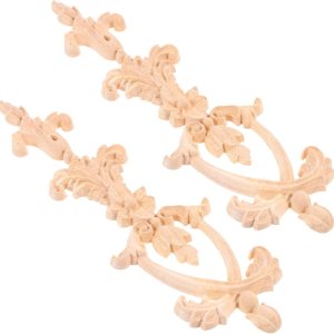 Garneck Arte de la puerta Apliques de madera 2 unids Decoración del gabinete de madera Gabinete de madera grano 3D Armario Floral Onlay Garneck Arte de la puerta Apliques de madera 2 unids Decoración del gabinete de madera Gabinete de madera grano 3D Armario Floral Onlay