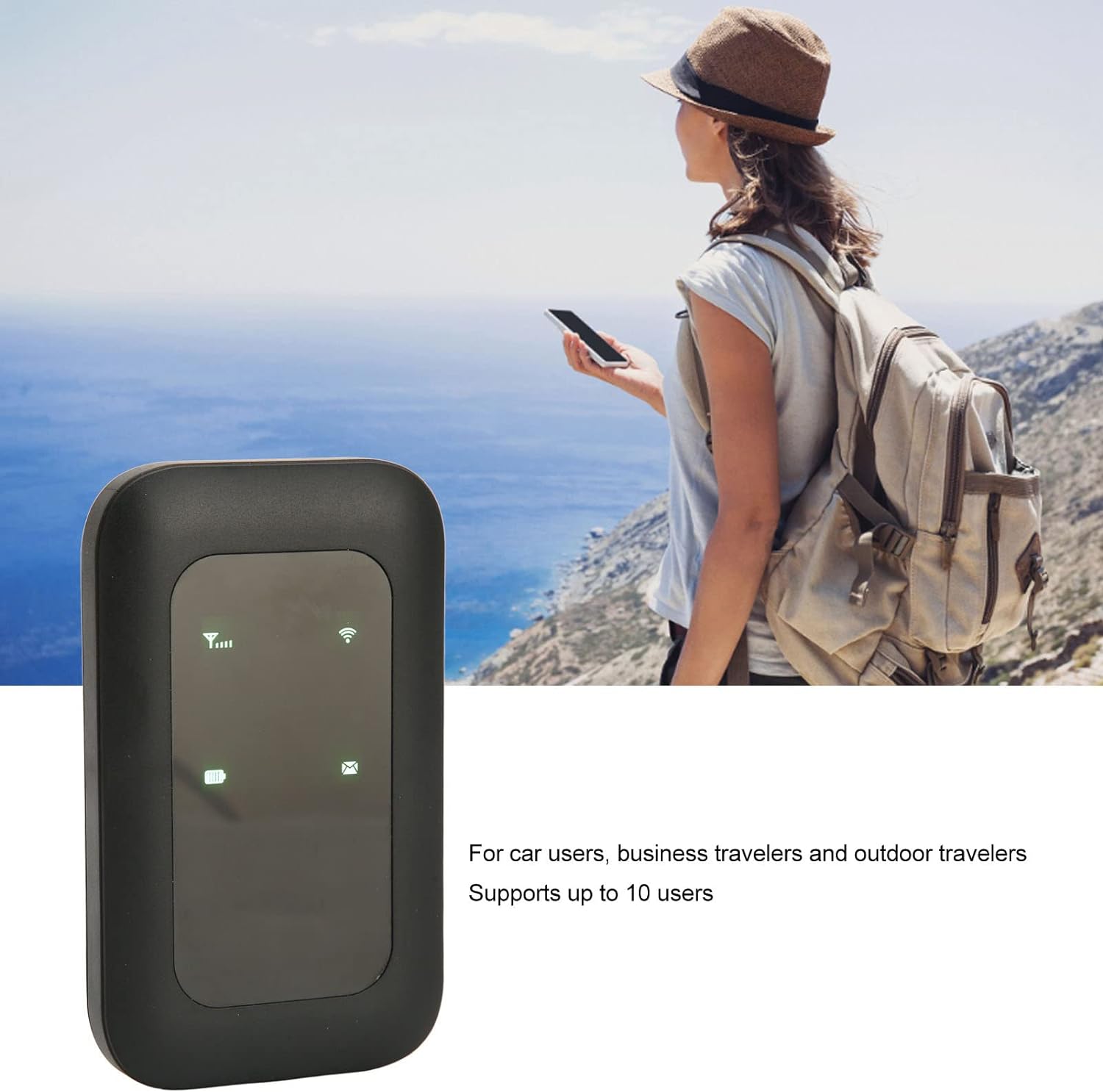 H806 Hotspot WiFi móvil portátil, pantalla inteligente LED, tarjeta multifuncional insertada de alta velocidad WiFi móvil Hotspot para viajes al