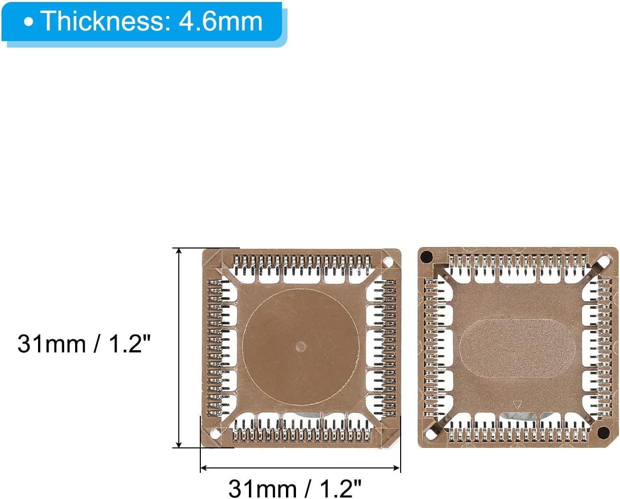 PATIKIL PLCC68P IC Socket 68Pin 0.050 in Pitch SMT Dispositivos montados en superficie para placa PCB Paquete de 2