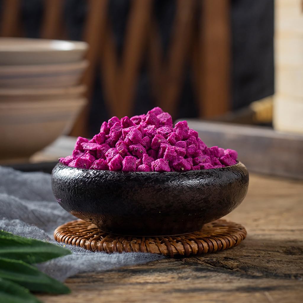 XCVFDVOR Fruta del dragón en cubitos  Cubos de fruta de dragón liofilizados  Sin azúcar añadido  Adecuado para bebidas, hornear, cereales de