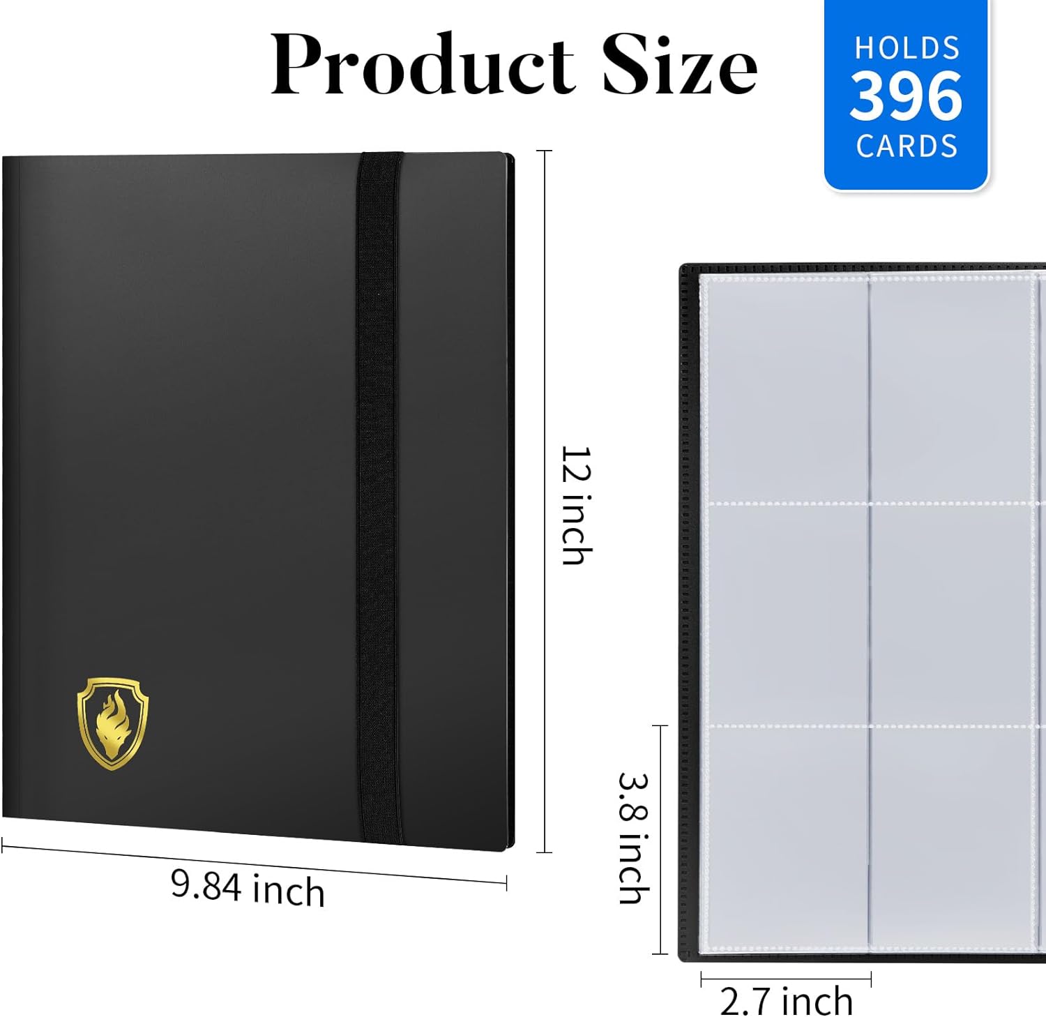 Carpeta de tarjetas, carpeta de tarjetas coleccionables de 396 bolsillos, álbum de tarjetas resistente para tarjetas coleccionables, carpeta de