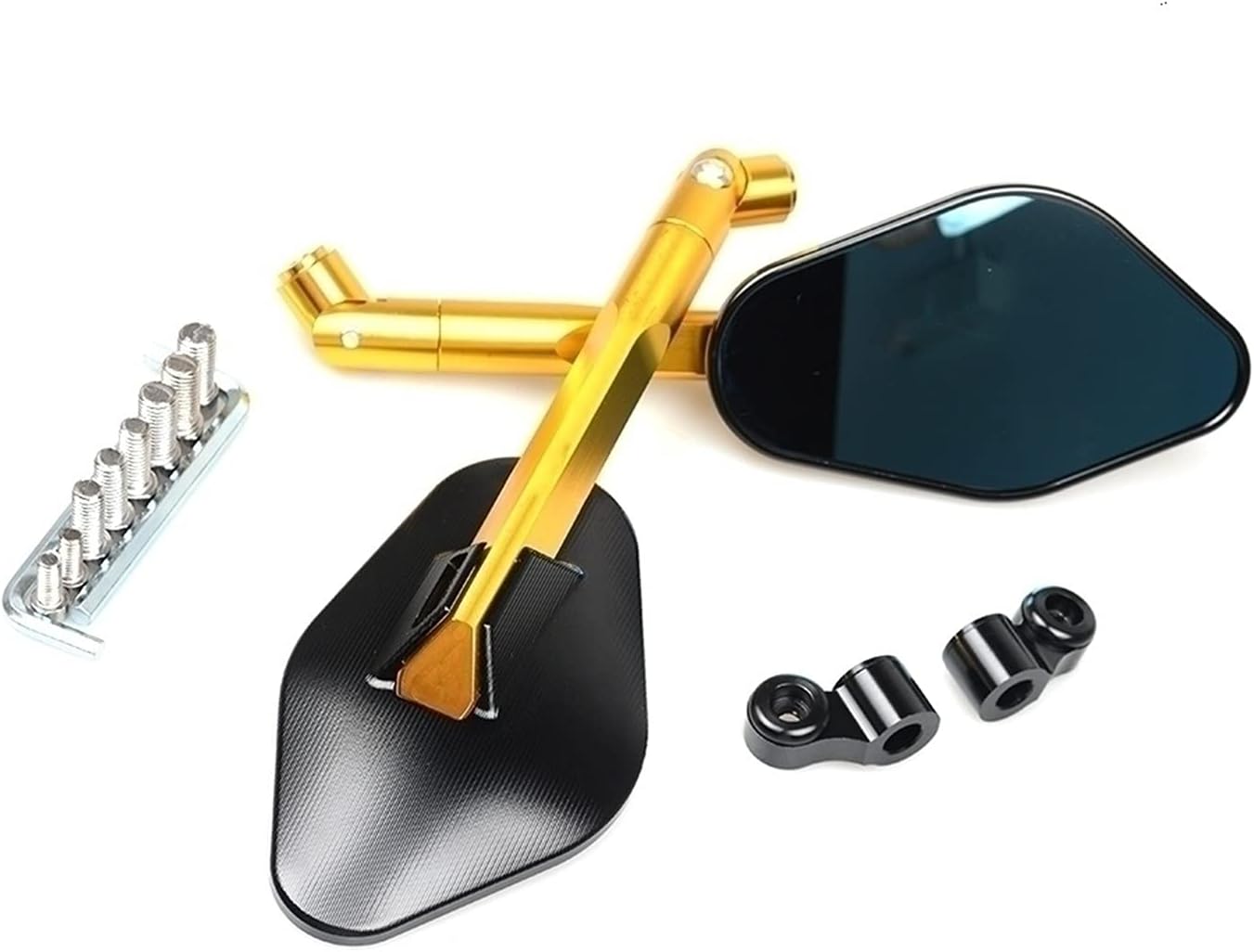 Espejo universal 1 par de accesorios de motocicleta para Yamaha MT 07 MT07 MT-07 MT-07 FZ07 FZ-07 FZ-07 2018-2019 2018 (color  dorado, tamaño normal)