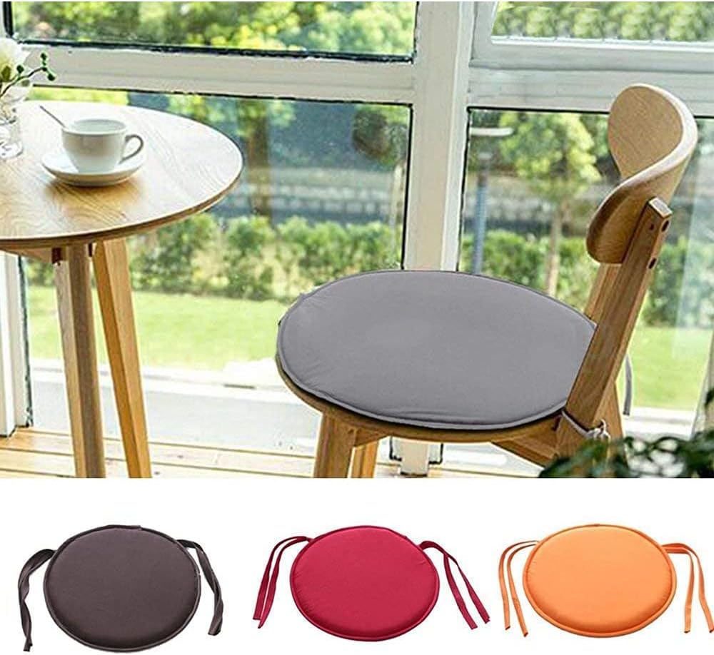 Almohadillas redondas para asiento de silla, 2 cojines circulares impermeables para interiores y exteriores, jardín, comedor, bistró, patio,