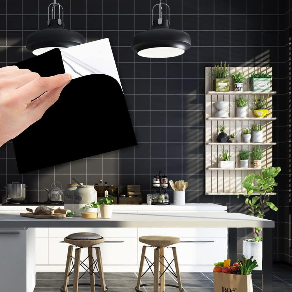 Adhesivos para azulejos, 50 unidades, autoadhesivas, de 6 x 6 pulgadas, impermeable, a prueba de aceite, extraíble para decoración del hogar de