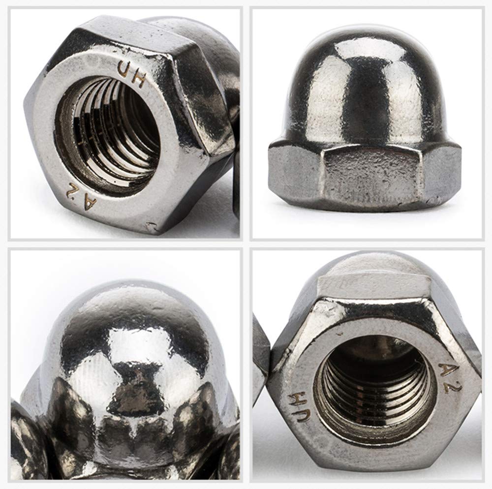 #6-32#8-32#10-24 14-20 516-18 38-16 SAE 304-Acero inoxidable Bellota cabeza cabeza hexagonal tuercas surtidas
