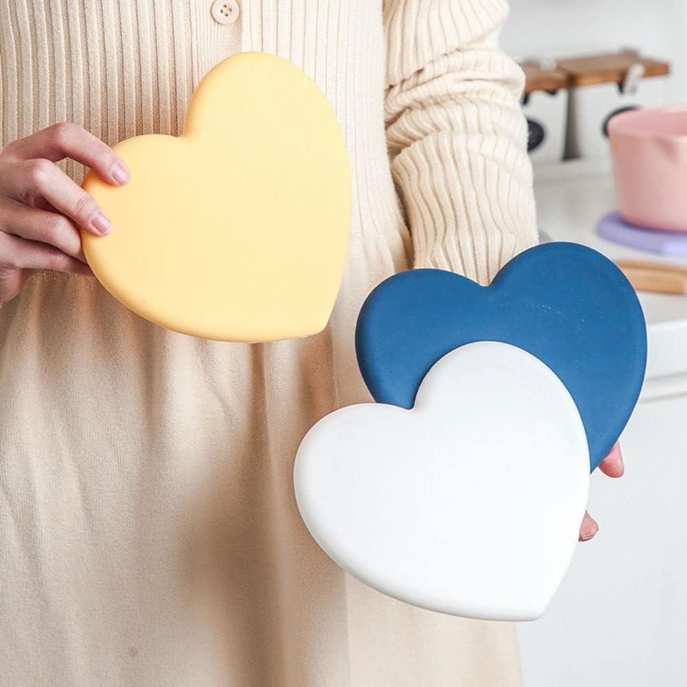1 alfombrilla de silicona en forma de corazón, soporte antideslizante para ollas, almohadilla de silicona multiusos para accesorios de cocina