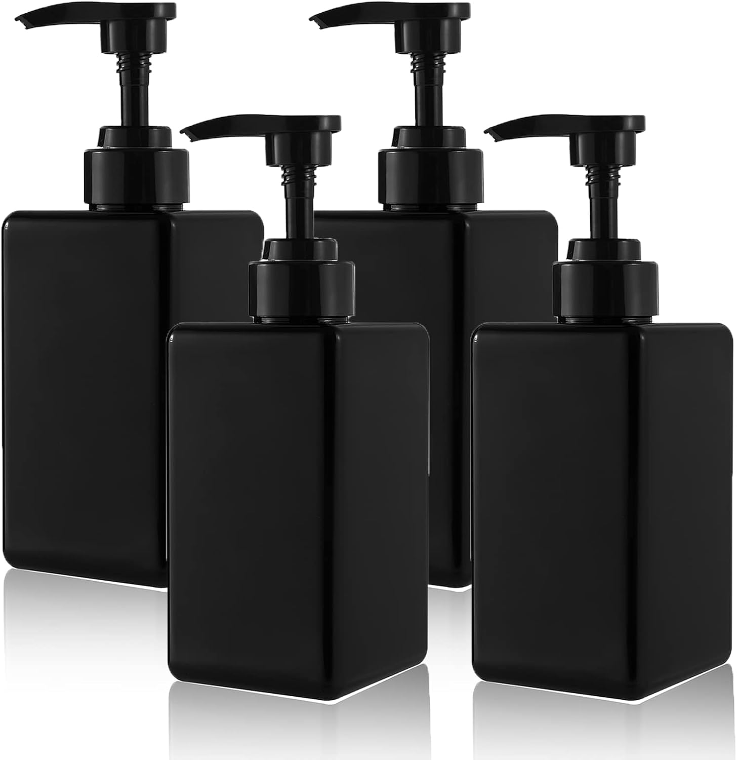 Dispensador de jabón de manos de 15 onzas, botellas de plástico rellenables, dispensador de loción vacía, contenedor de líquido para baño, cocina,