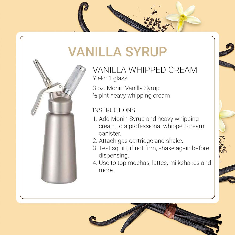 Monin – Jarabe de vainilla, sabor versátil, ideal para café, batidos y cócteles, sin gluten, sin OMG (1 litro)
