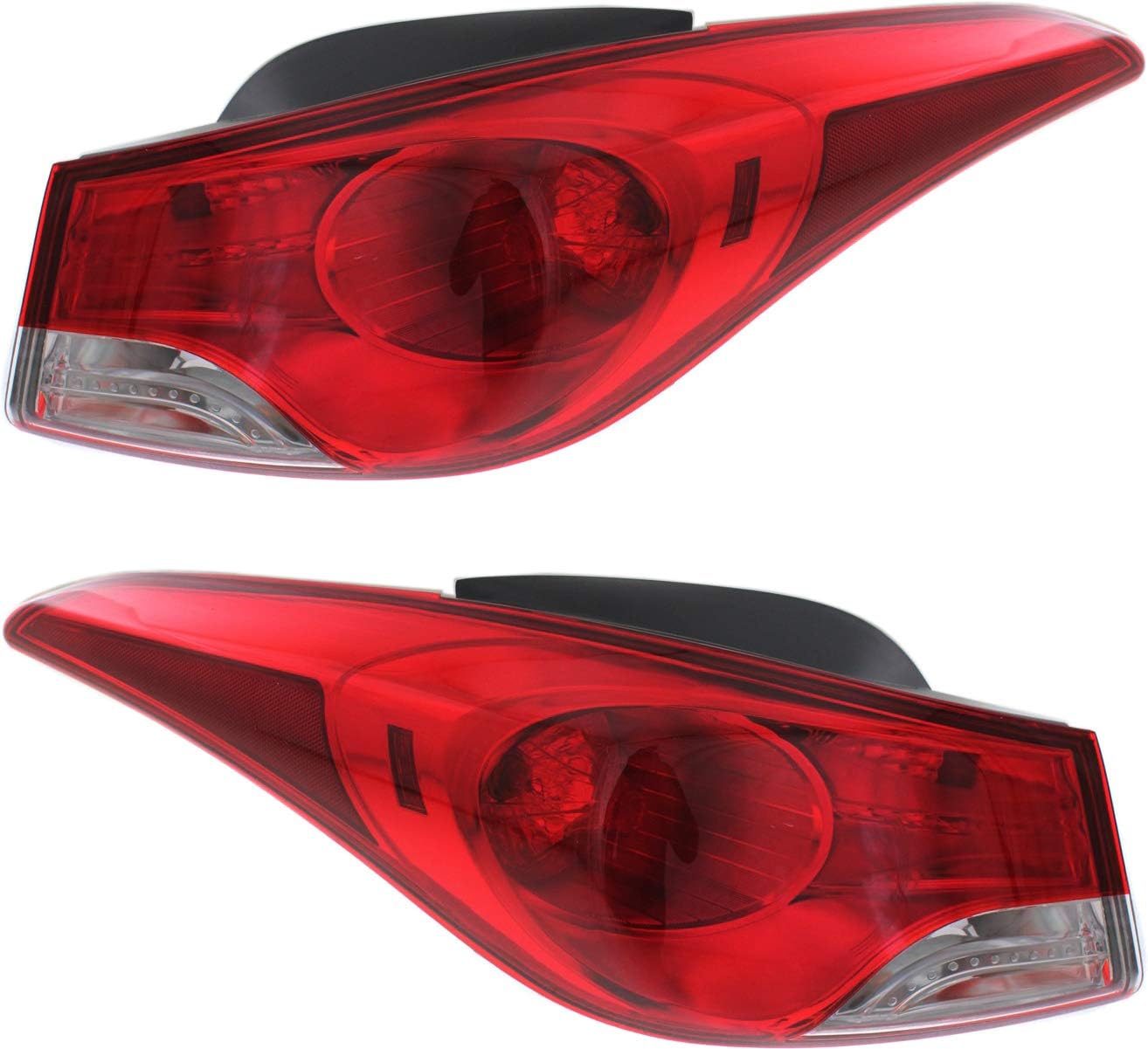 Evan Fischer Lado del conductor y del pasajero, luz trasera exterior compatible con Hyundai Elantra 2011-2013 – HY2805119, HY2804119