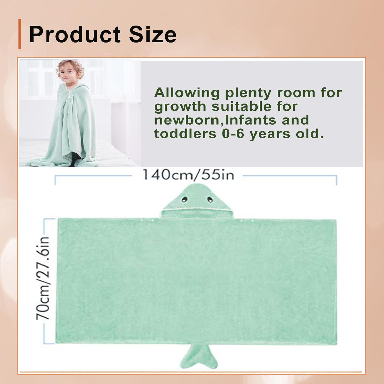 Toalla de baño para bebé con capucha, bata de baño absorbente para niños pequeños, mantas suaves para recién nacidos, toalla de baño grande para