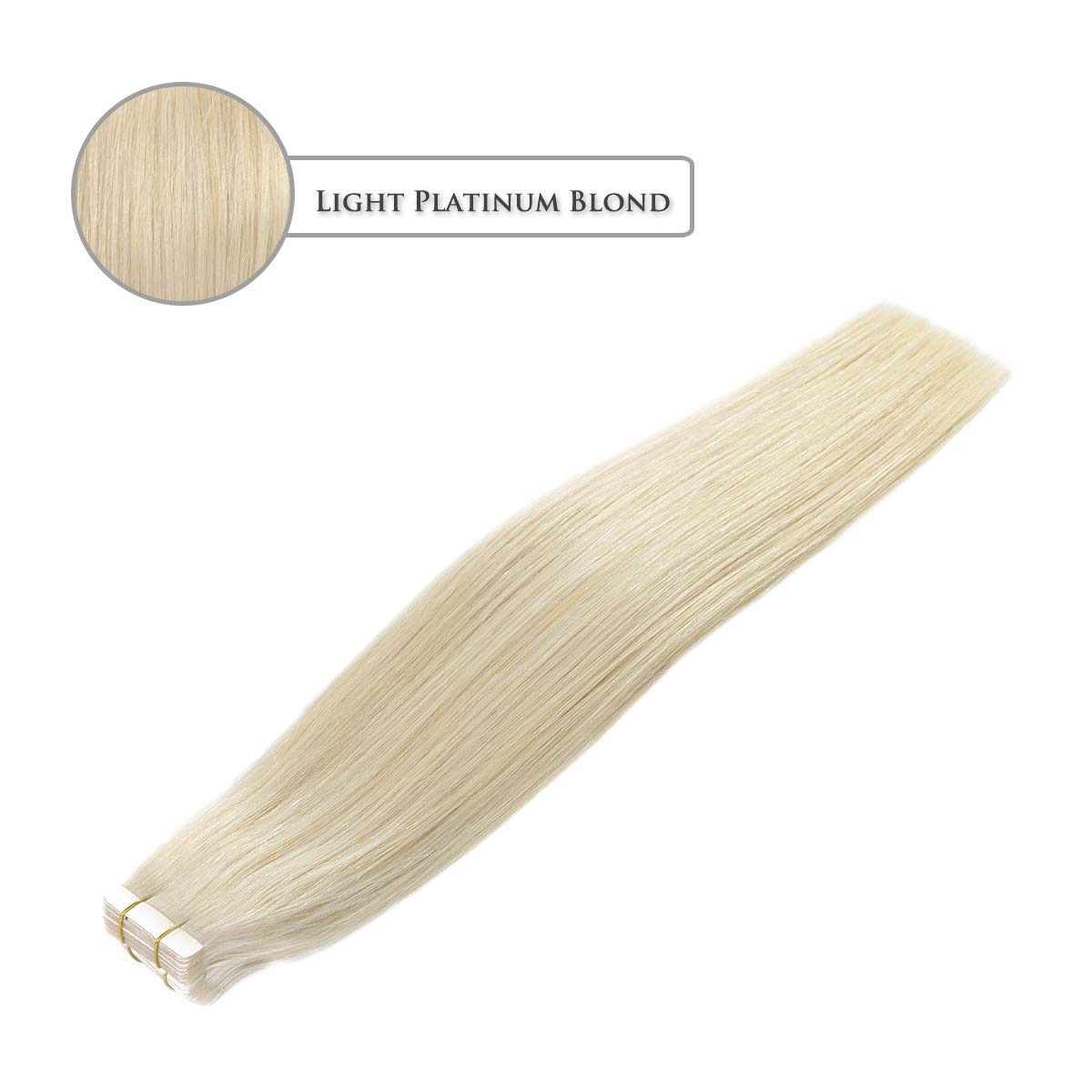 Anrosa Extensiones de cabello humano de 20 pulgadas con cinta adhesiva de alta calidad, cabello sedoso natural, 20 unidades, 1.76 onzas, extensiones