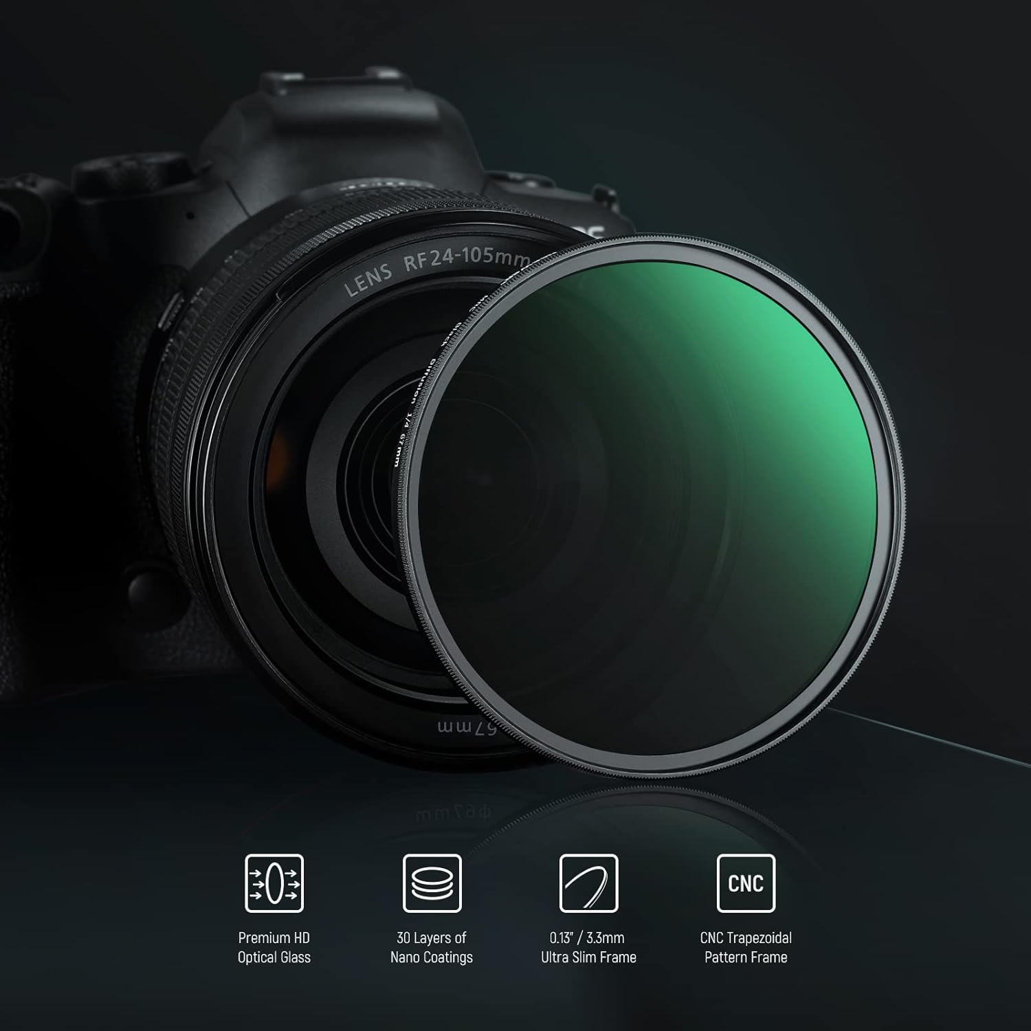 NEEWER Juego de 2 filtros de lente de difusión negra de 2.638 in, filtros de efecto cinematográfico de niebla de 14 y 18 con fundas de