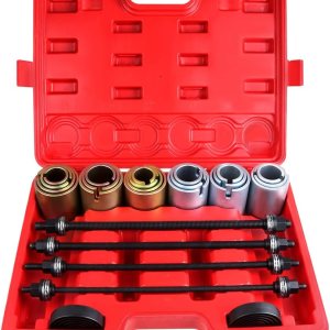 Juego de 26 piezas de manguito universal de presión y tracción, juego de herramientas de instalación y extracción de bujes, kit de herramientas de Juego de 26 piezas de manguito universal de presión y tracción, juego de herramientas de instalación y extracción de bujes, kit de herramientas de