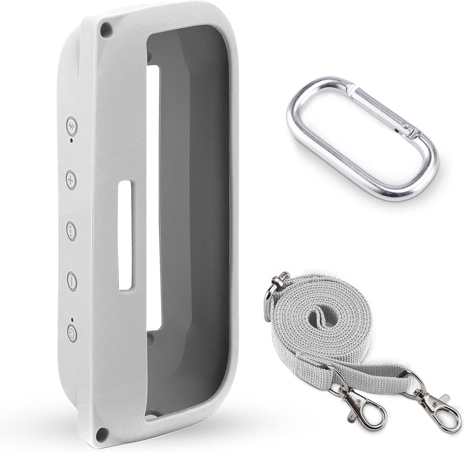 co2CREA Funda de silicona suave de repuesto para altavoz portátil Bose SoundLink Flex Bluetooth (funda de silicona, funda de humo blanco)