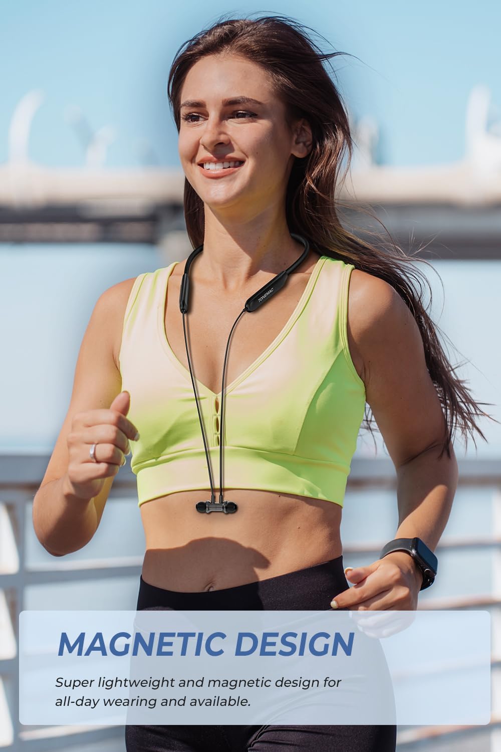 TONEMAC Auriculares Bluetooth – Auriculares inalámbricos N8 con banda magnética para el cuello  40 horas de tiempo de reproducción, IPX6 a prueba de