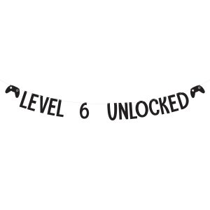 Level 6 Unlocked, 6th Birthday Banner, Gamer Birthday Banner, Gamer Birthday Decorations, Sixth Birthday Level 6 Unlocked, 6th Birthday Banner, Gamer Birthday Banner, Gamer Birthday Decorations, Sixth Birthday