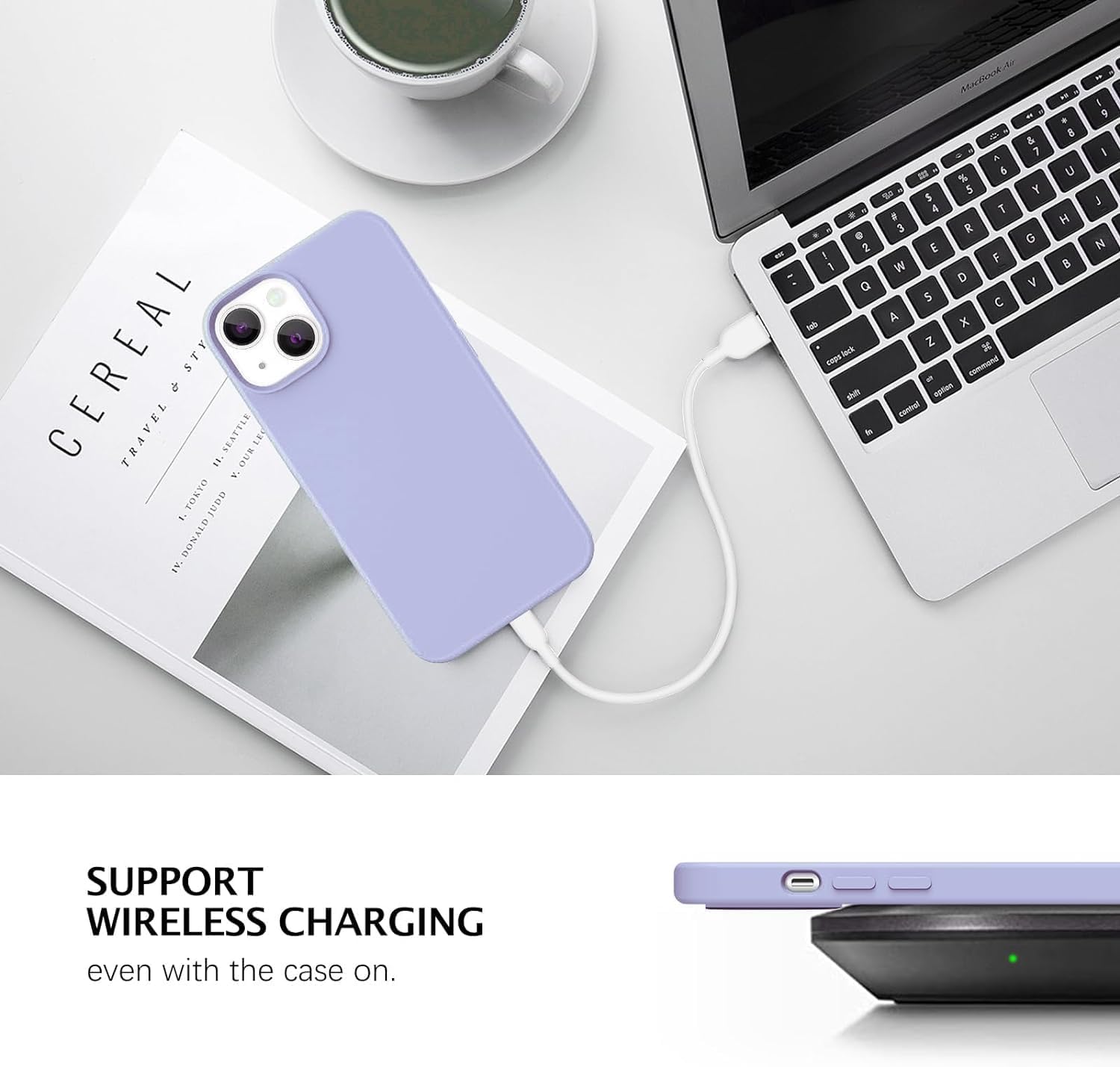 Telaso Compatible con iPhone 14, silicona líquida de goma de gel suave iPhone 14, funda delgada para teléfono con forro de microfibra, fundas