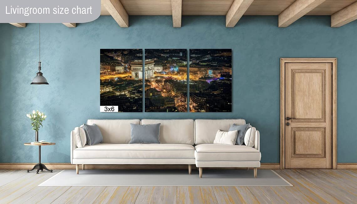 Arc de Triomphe by Night, Paris, France – PrintCanvasAcrylicMetal (Canvas Print, 24×36 Inches)