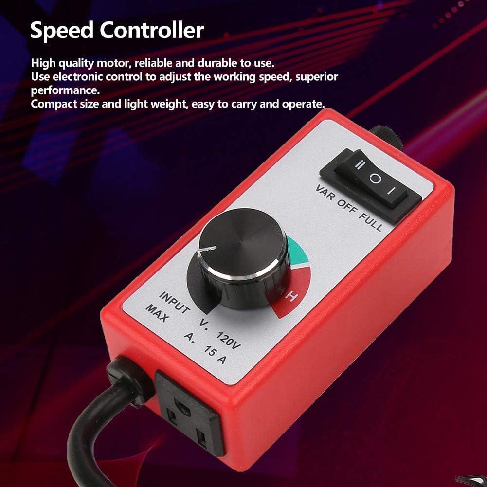 Enrutador del gobernador de 120v, ajustador de velocidad de ventilador de ventilación variable rojo, reóstato del motor del controlador de velocidad