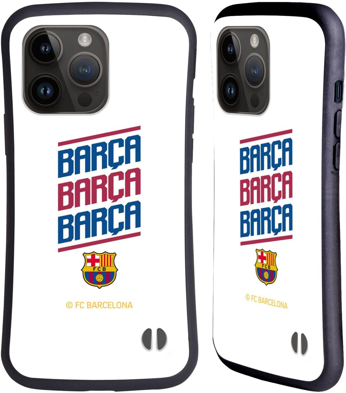 Head Case Designs Officially Licensed FC Barcelona Triple Forca Barca Hybrid Case Compatible with Apple iPhone 15 Pro Max