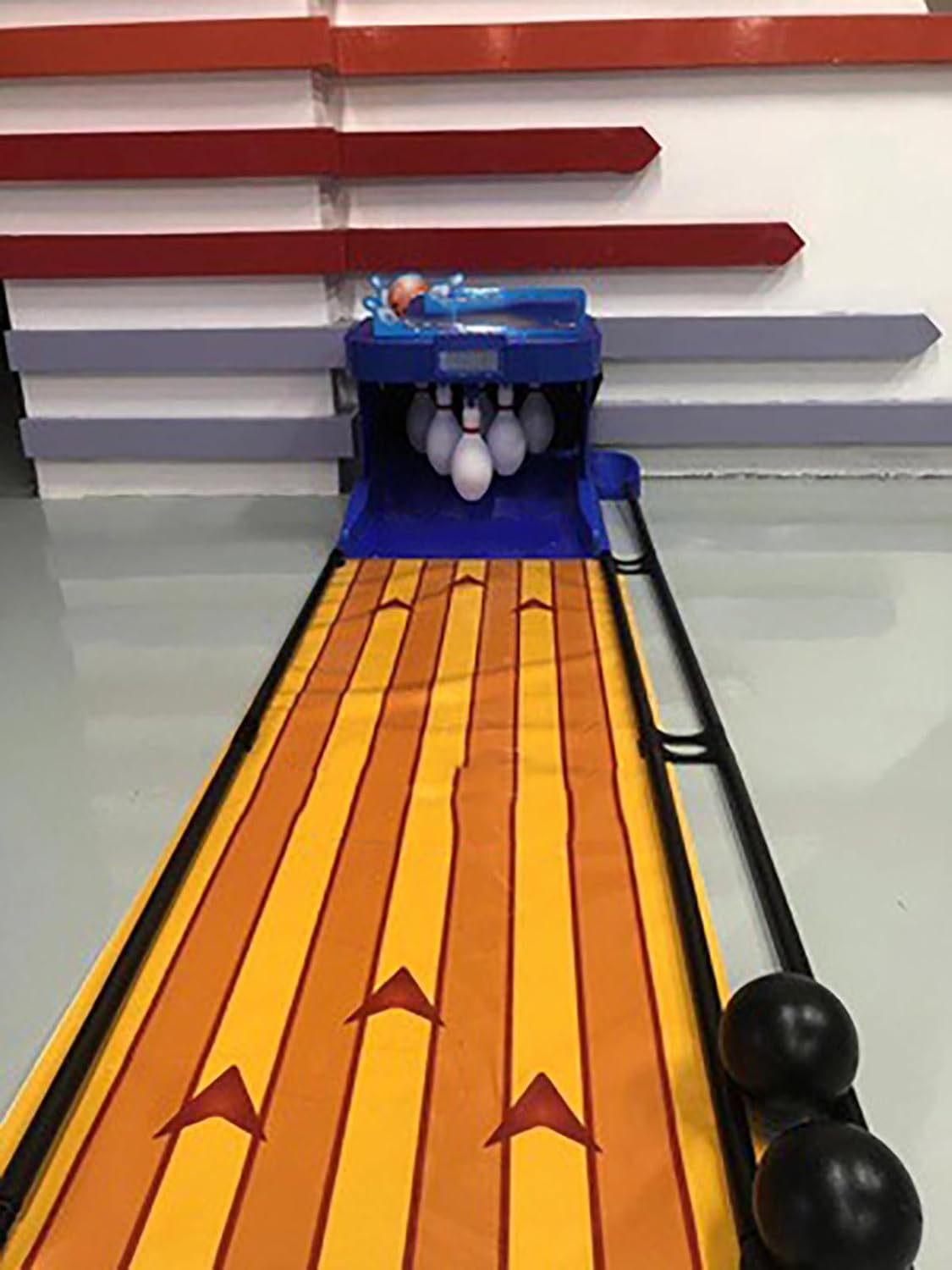 Juego de bolera electrónica, consola de juegos deportivos de bola de boliche interior con marcador electrónico LED, con reinicio automático,