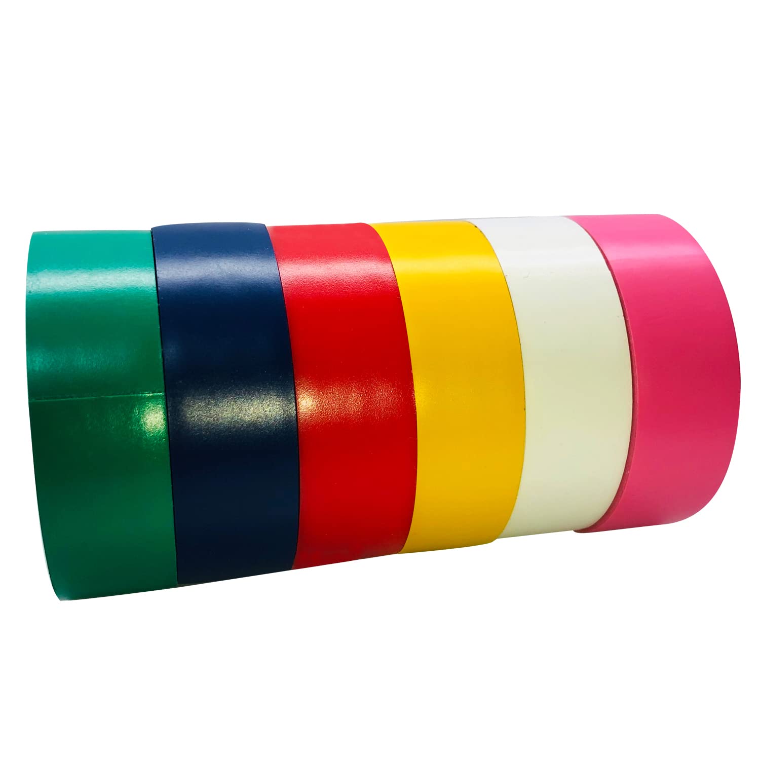 6PcsSet 34-Inch x 30FT Adhesive Tapes, Strong, Durable, Waterproof, Easy-Wrap, Colors Blue, Green, Pink, Red, White