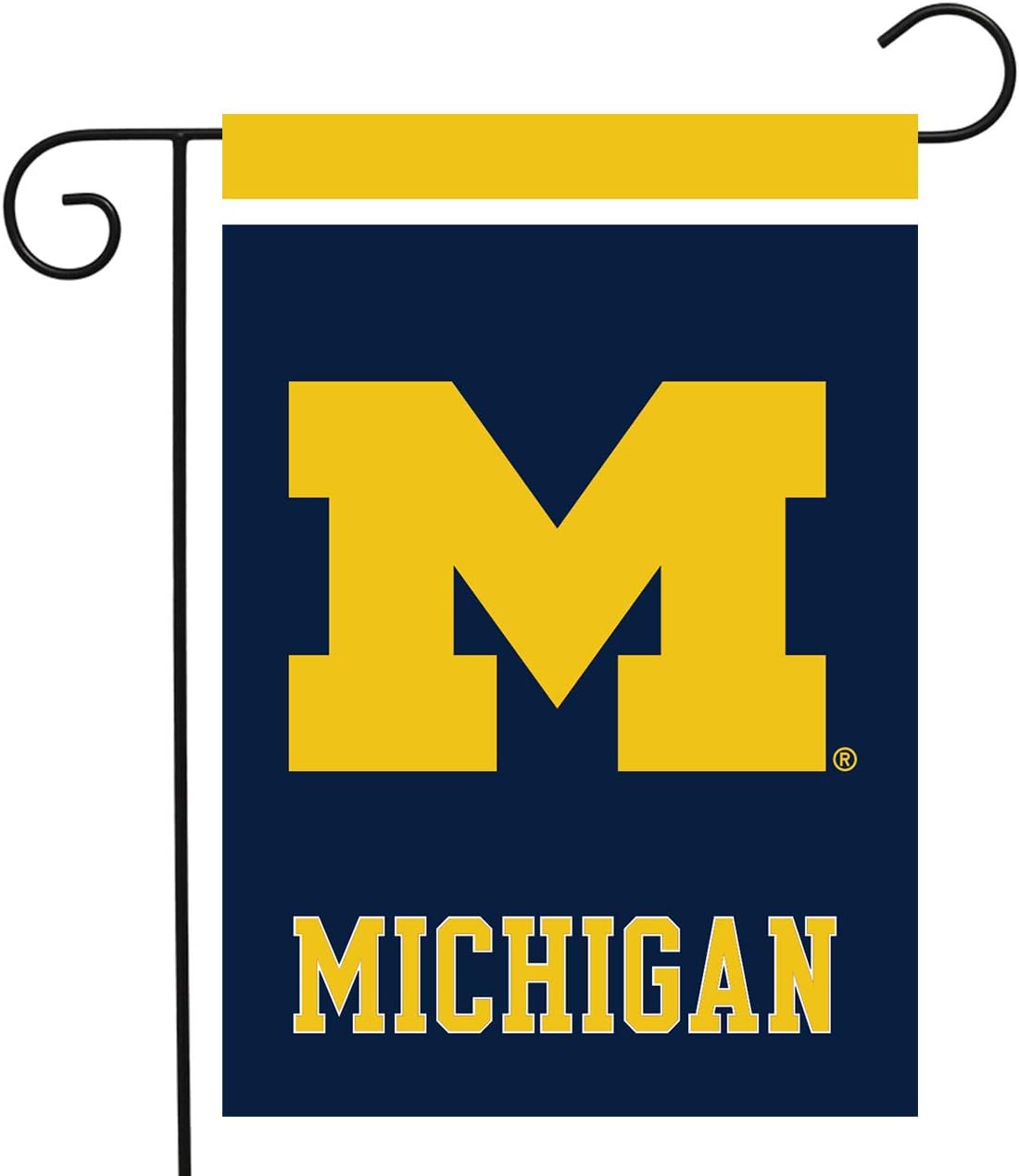 Bandera de jardín de la Universidad de Michigan con licencia de la NCAA, de 18 x 12.5 pulgadas, bandera de Michigan para jardín, bandera de Michigan