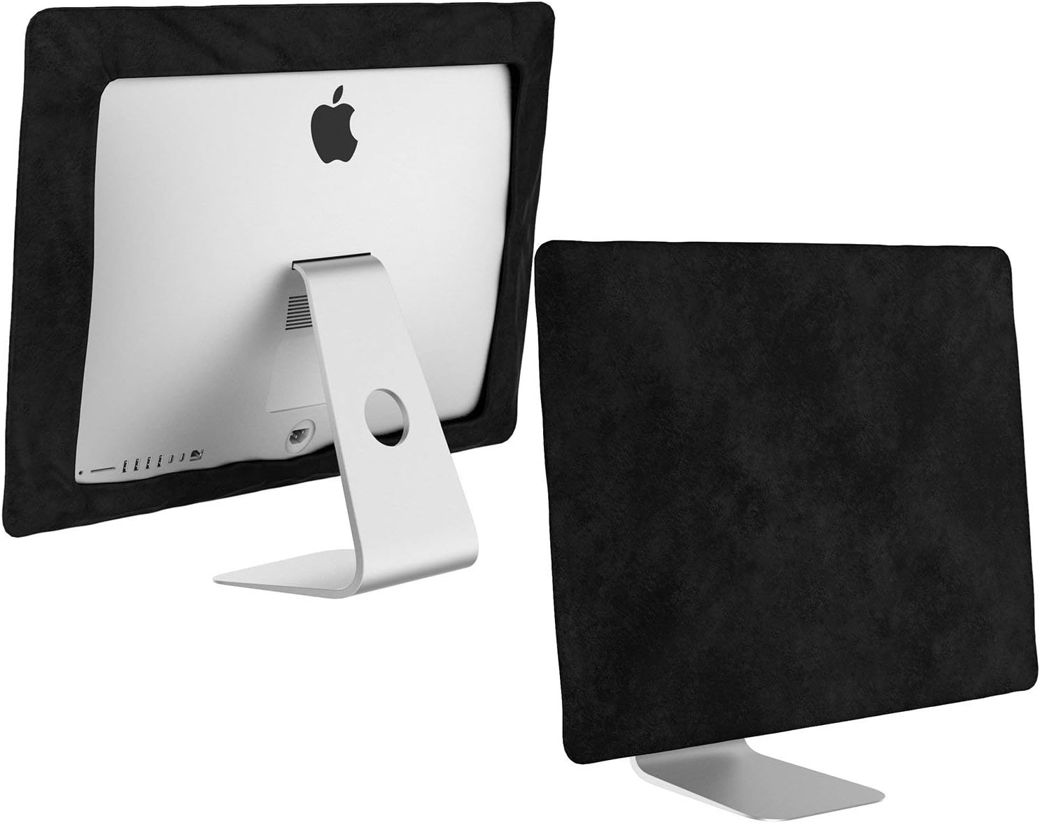 Kuzy Funda para iMac de 27 pulgadas, versión 2020, 2019, 2017, modelos A2115, A1862, A1419, A1312, Retina 5K, 4K, protector de pantalla, color negro