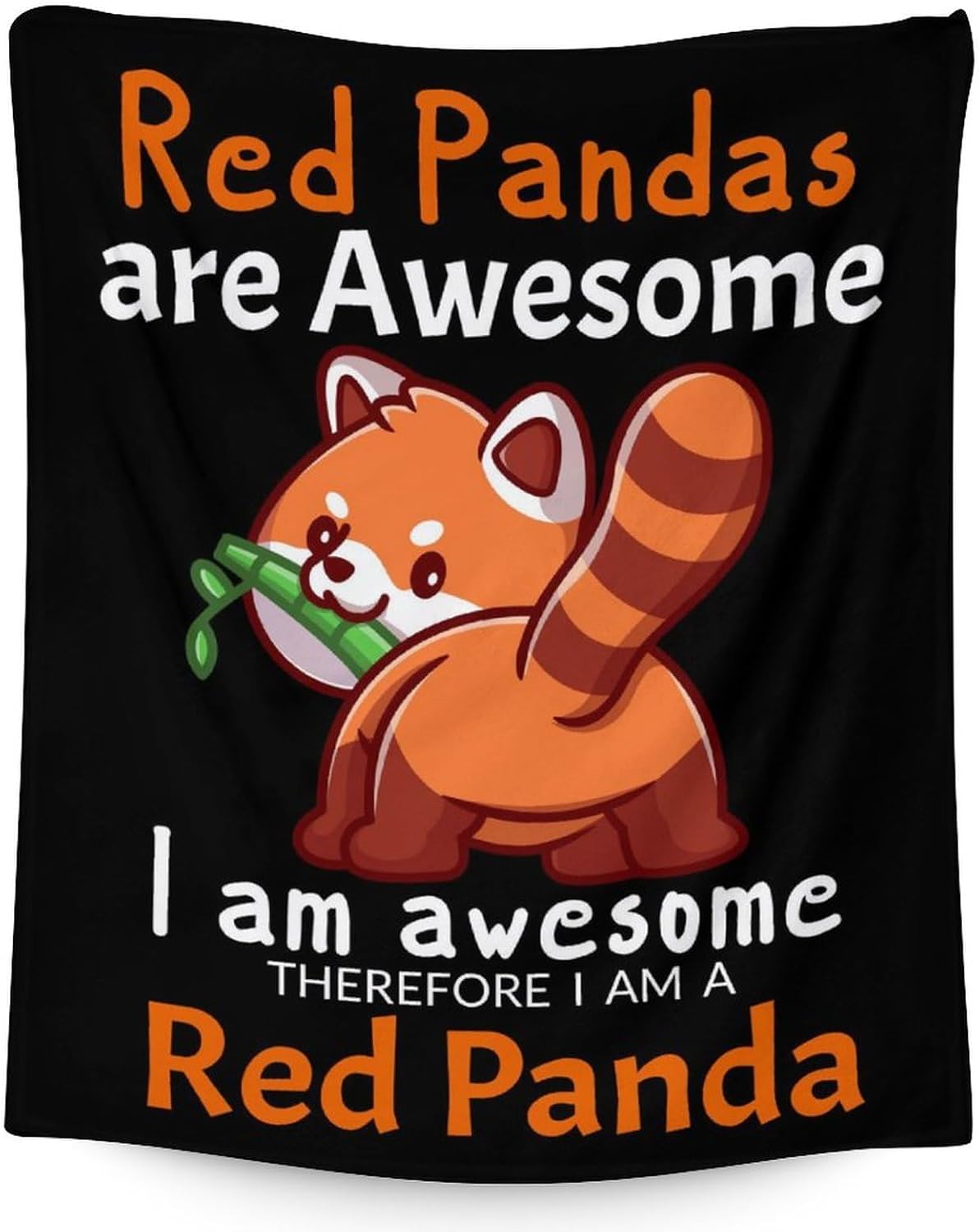 Manta de panda rojo para niños, suave, mullida y acogedora, manta de regazo de 30 x 40 pulgadas para sofá, oficina, mantas cálidas negras para regalo