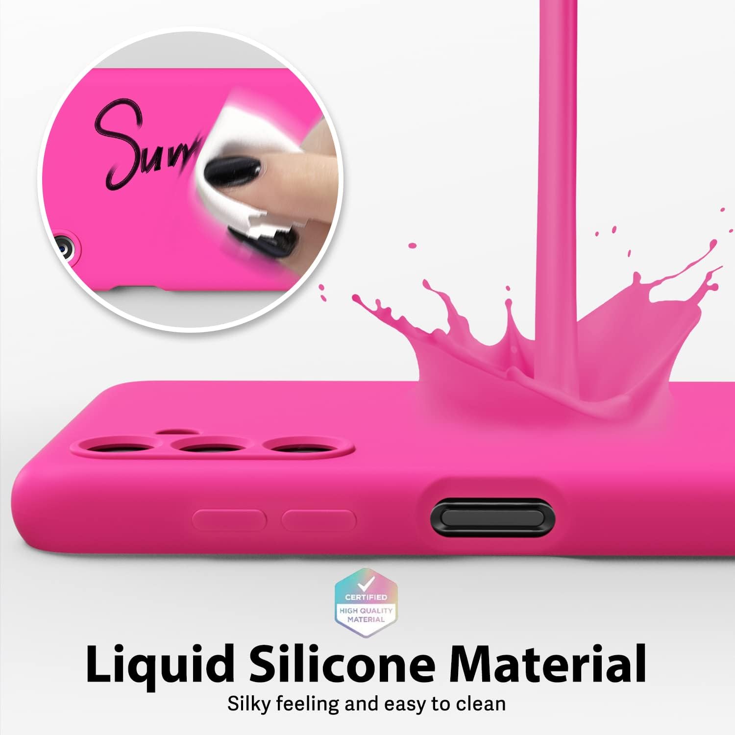 oakxco Funda para teléfono Samsung Galaxy A13 5GA04s, silicona líquida, color sólido brillante fluorescente, goma suave TPU liso gel mate, funda
