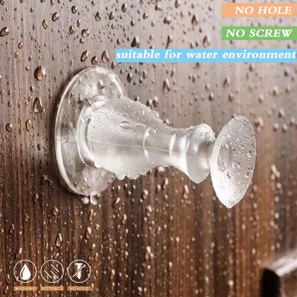 8 topes de puerta de silicona, sin daños, con topes de puerta de goma duraderos reutilizables e impermeables para paredes resistentes, sin necesidad