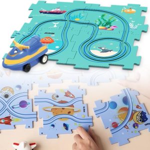 Juego de rompecabezas de coche de pista, carrito eléctrico de ensamblaje, vehículo de juguete y tablero de rompecabezas de montaje, regalos para Juego de rompecabezas de coche de pista, carrito eléctrico de ensamblaje, vehículo de juguete y tablero de rompecabezas de montaje, regalos para