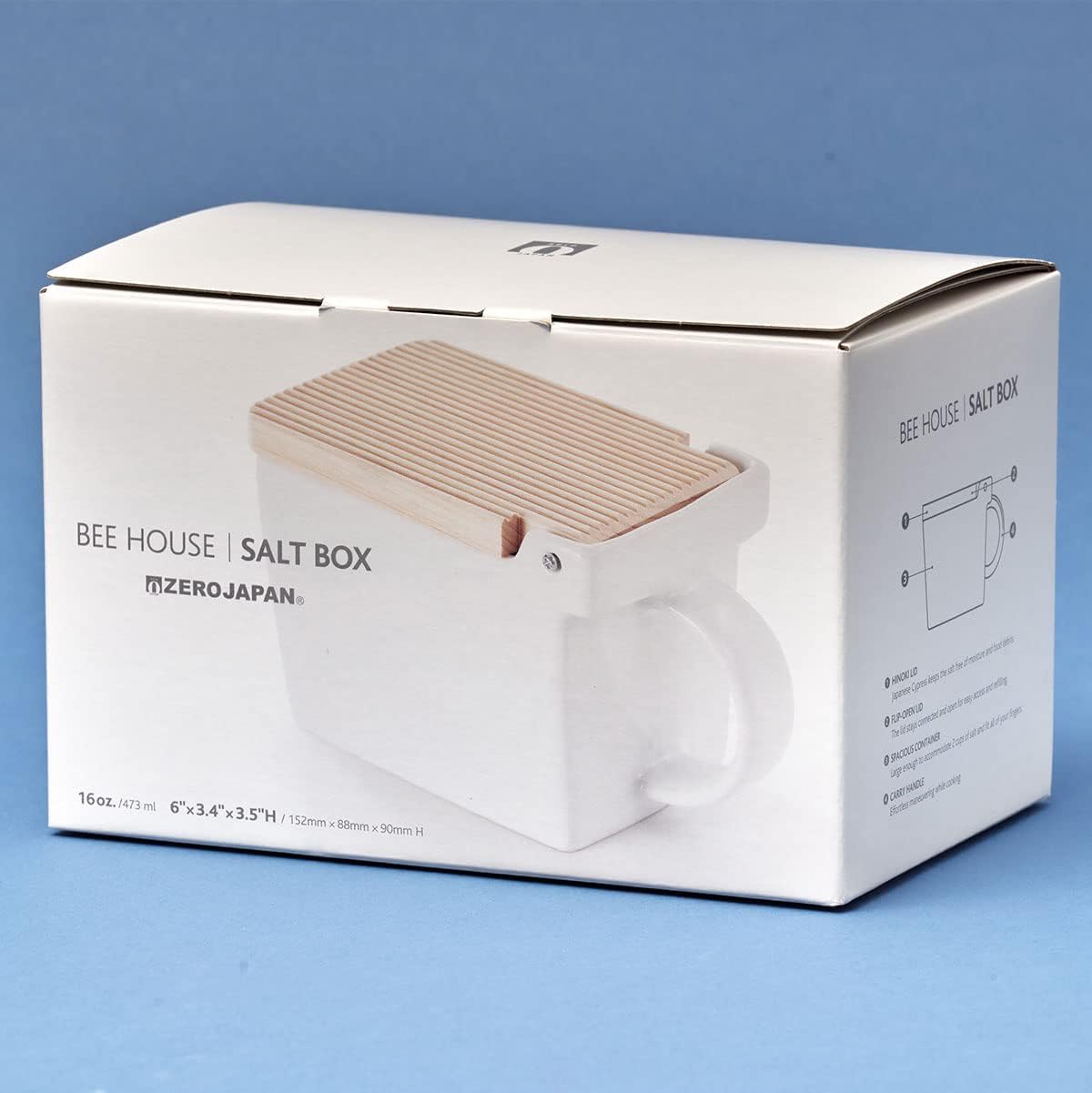 ZERO JAPAN BEE HOUSE SALTBOX 16 oz (blanco)