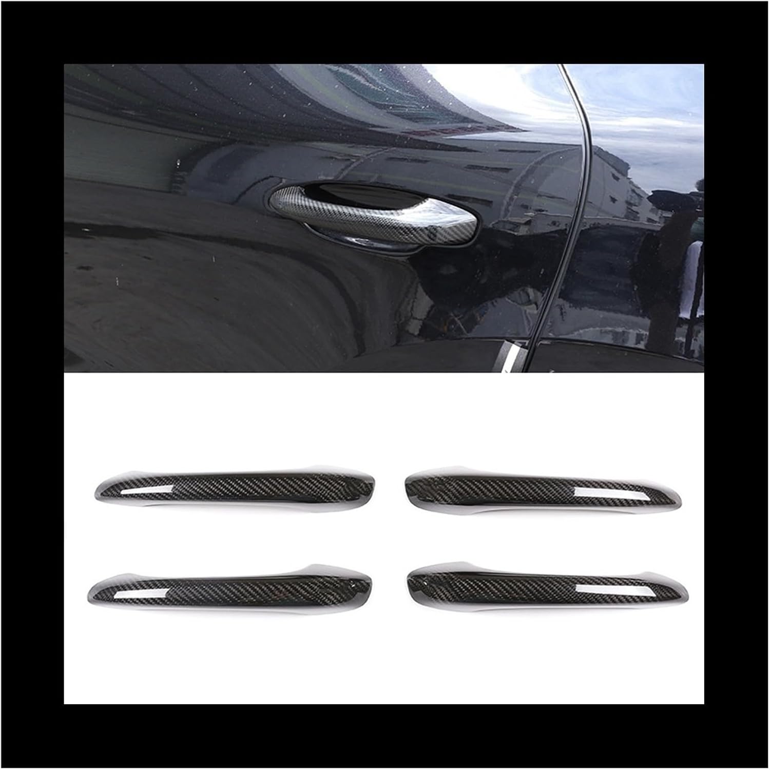 AkosOL Compatible con Porsche Macan 2014-2023 de fibra de carbono seca para manija de puerta exterior de automóvil, accesorios adhesivos (sin