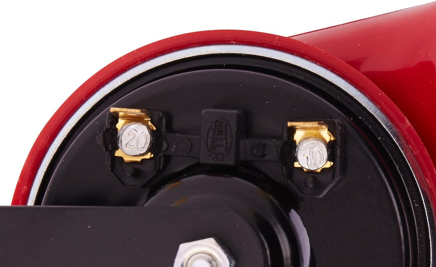 HELLA 3FH 007 424-811 Trompeta Horn – TE16 – 12V – 110dB (A) – Rango de frecuencia 400500Hz – Eléctrico – Color de la carcasa RojoNegro – Conector