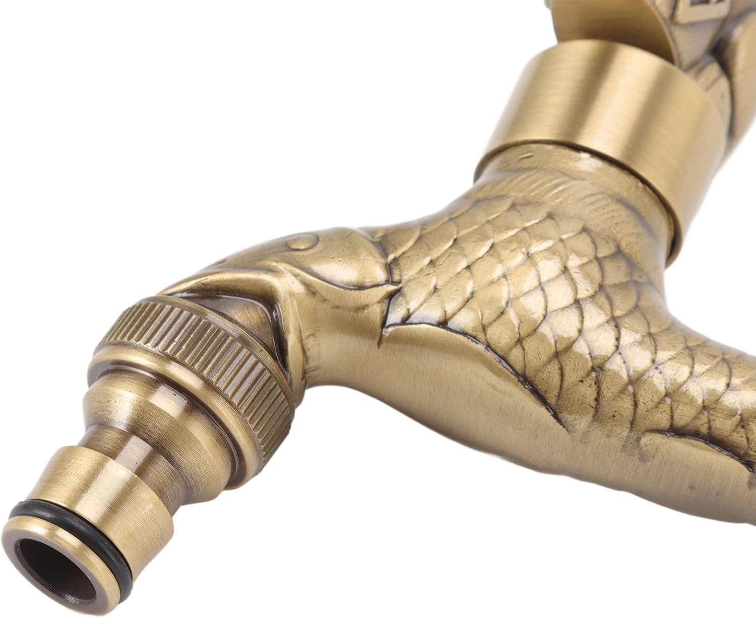 Tissting Grifo de agua montado en la pared G12, material de latón, diseño vintage de dragón chino, grifo de cocina, grifo de lavadora, grifo de