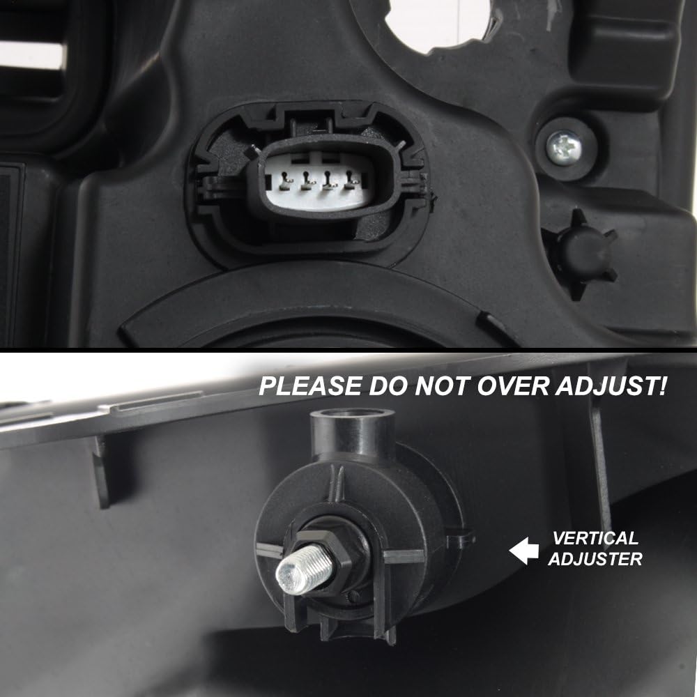 AKKON – Para 2015 2016 2017 Ford F-150 F150 modelo halógeno de fábrica negro carcasa faro conjunto (lado del conductor y pasajero)