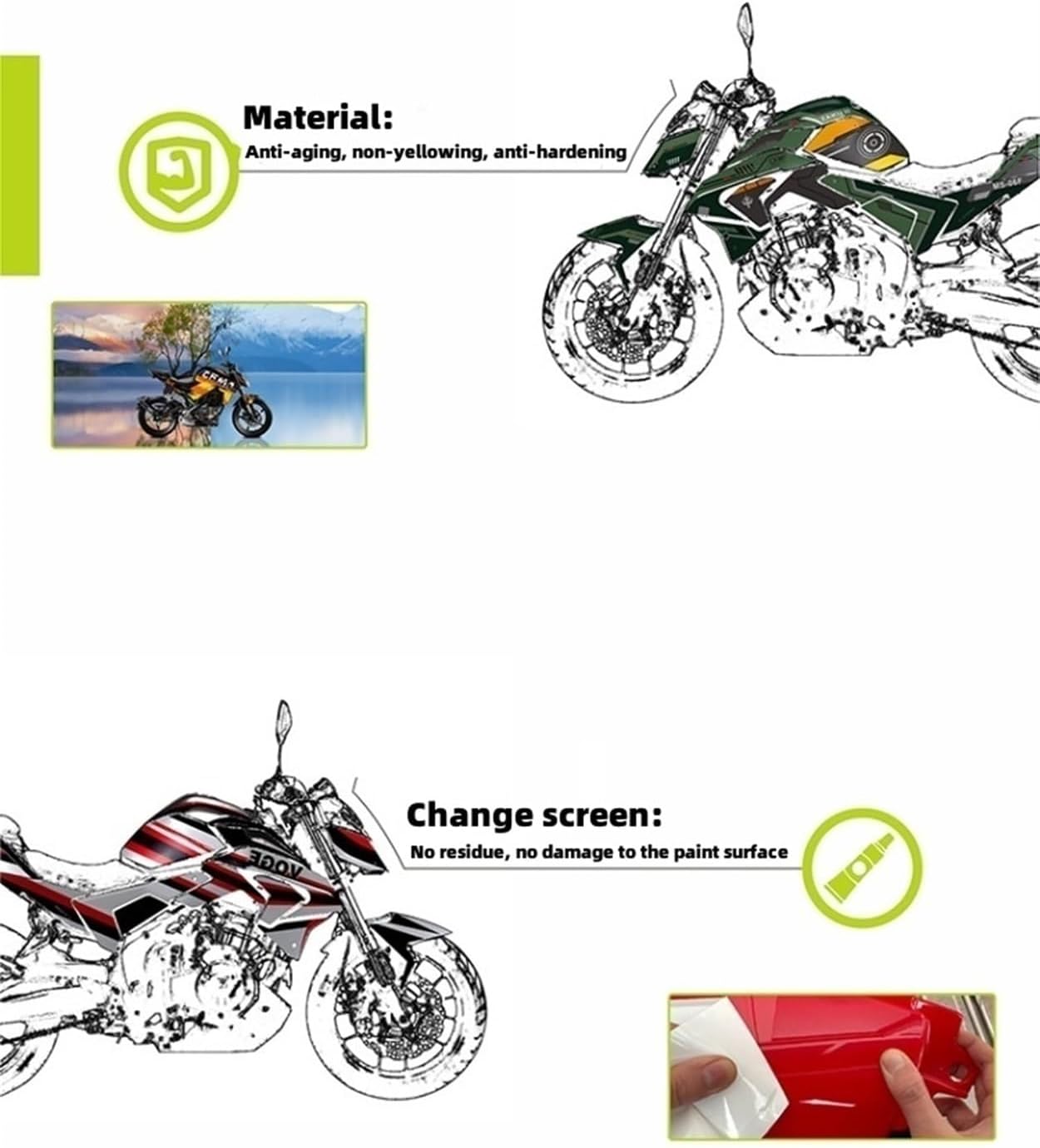 Kit de calcomanías gráficas para motocicleta compatible con YAM.AHA XTZ125 hnjgf