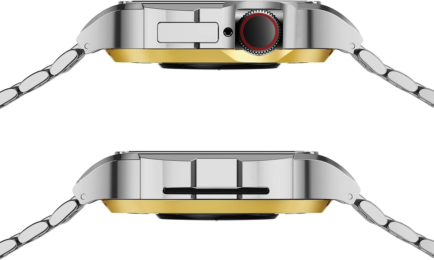 V-MORO Correa de acero inoxidable con funda compatible con Apple Watch de 1.732 pulgadas Series 654SE, correa de metal de negocios para hombres con