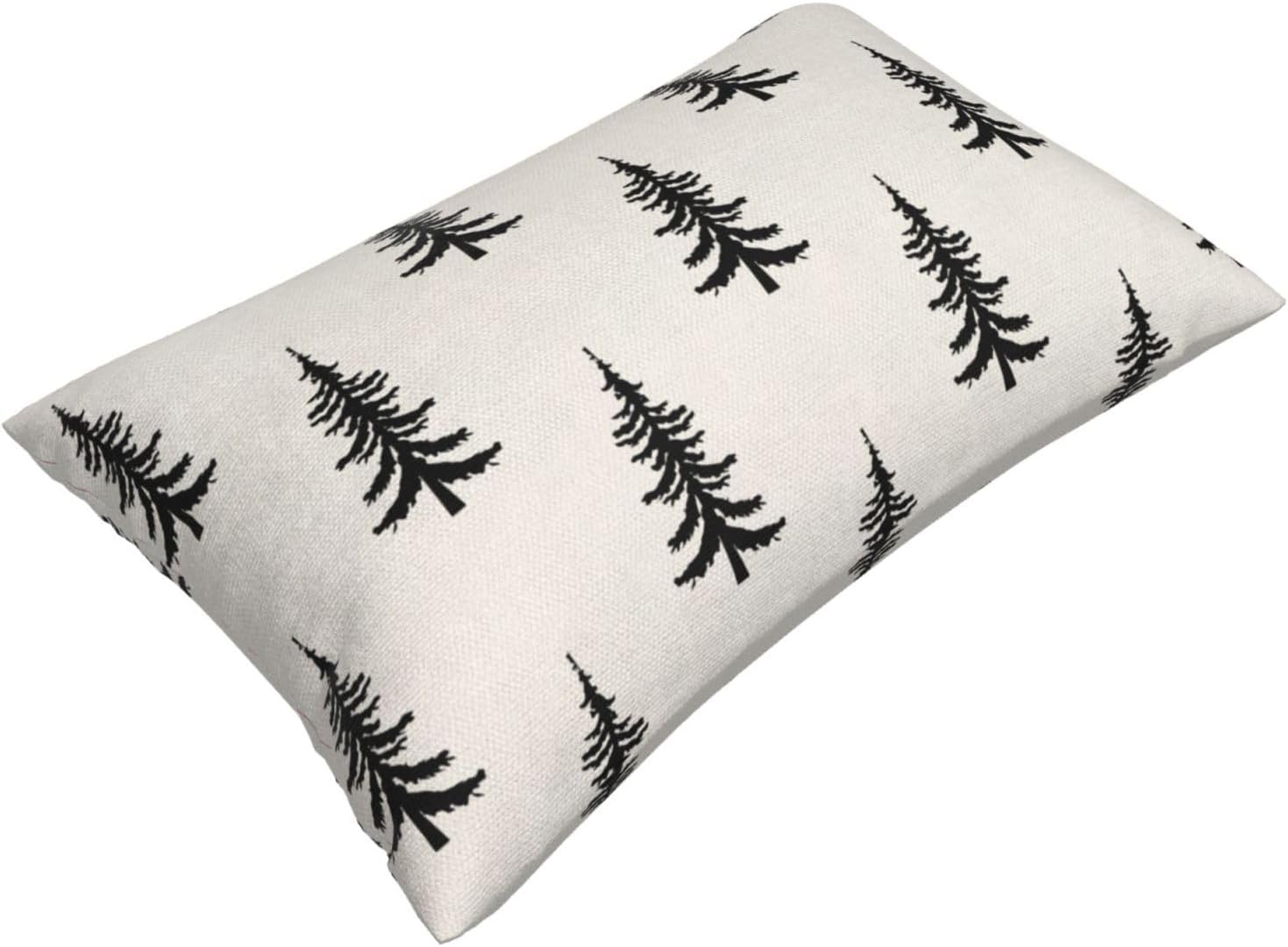CXMEIFLY Juego de 2 fundas de almohada de Navidad de 12 x 20 pulgadas  12.0 x 20.0 in., color blanco y negro para decoración de árbol de Navidad,